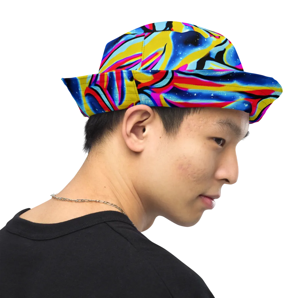 Electric Dreamscape on Reversible Bucket Hat — Right Outside