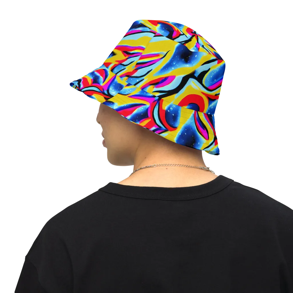 Electric Dreamscape on Reversible Bucket Hat — Back Inside