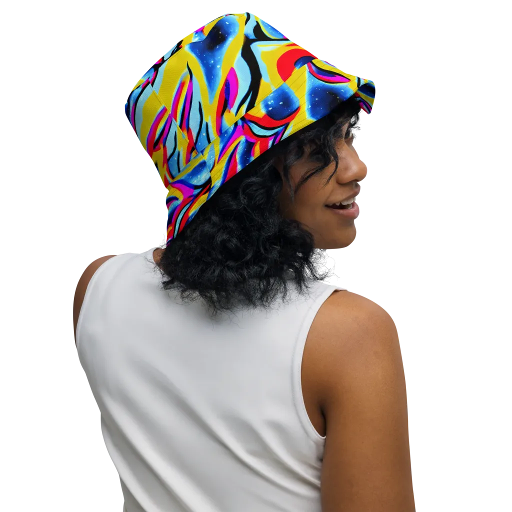 Electric Dreamscape on Reversible Bucket Hat — Right Outside