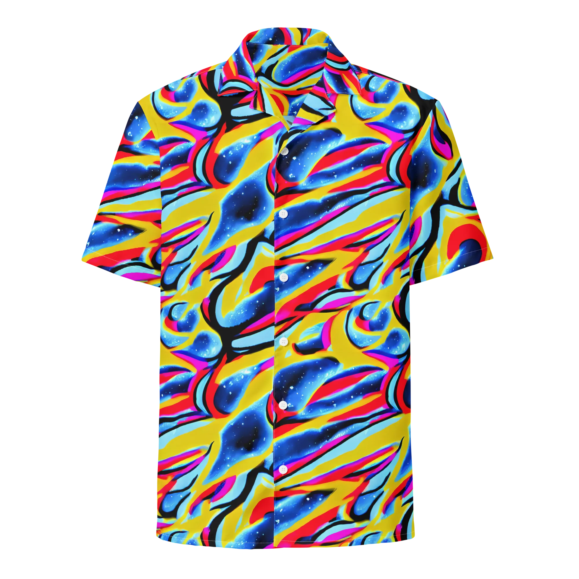 Electric Dreamscape on Button Shirt — Front