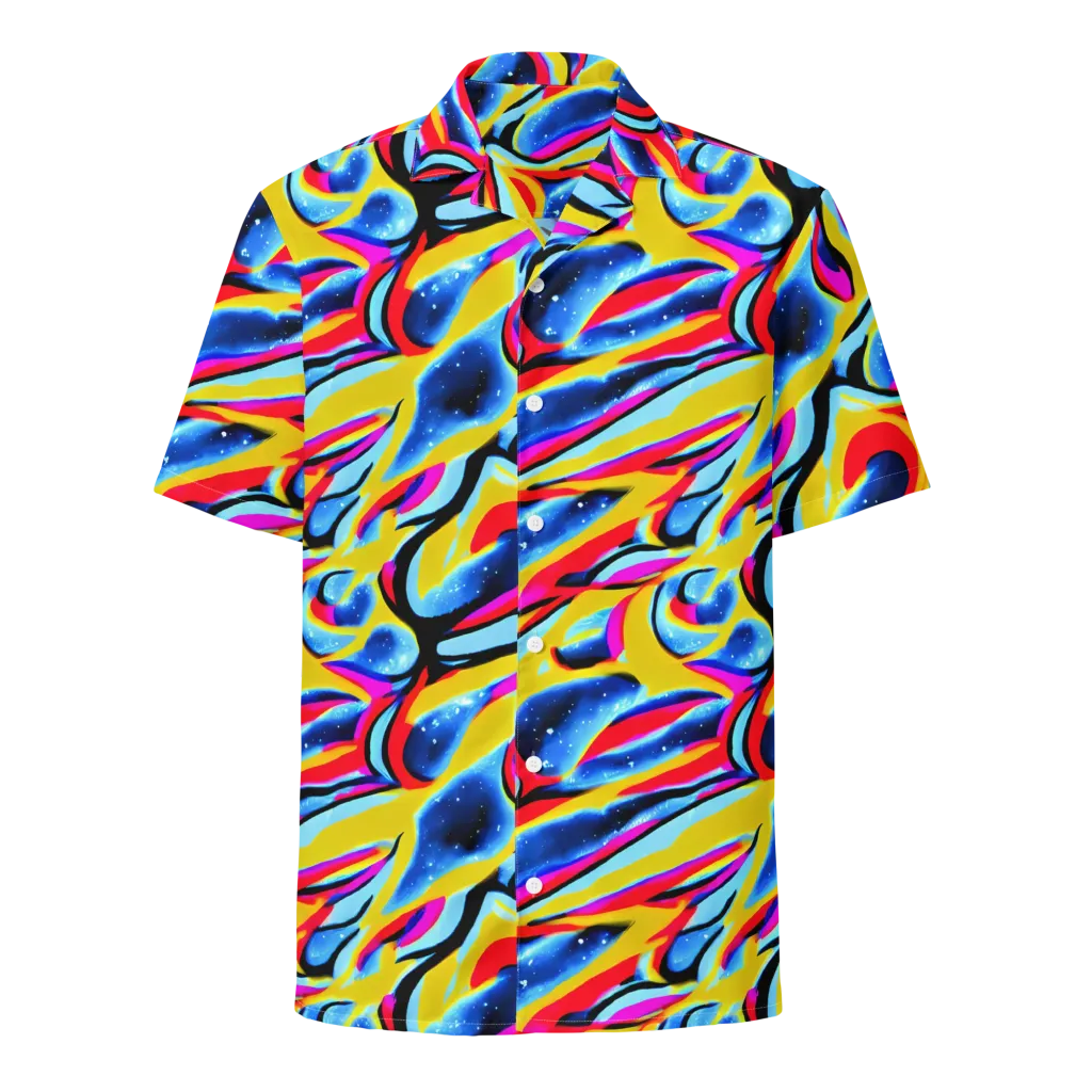 Electric Dreamscape on Button Shirt — Front
