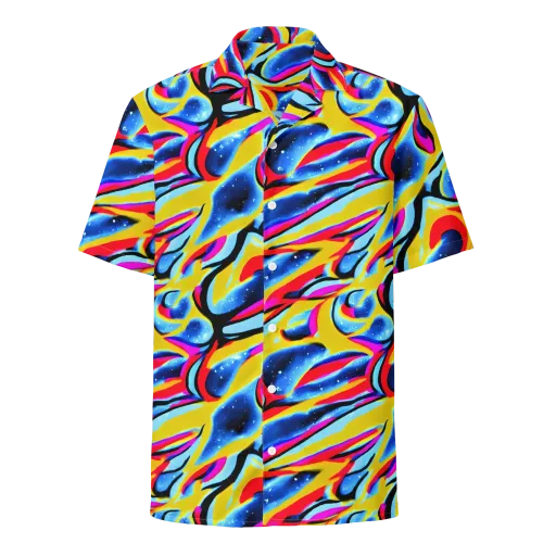 Electric Dreamscape on a Button Shirt