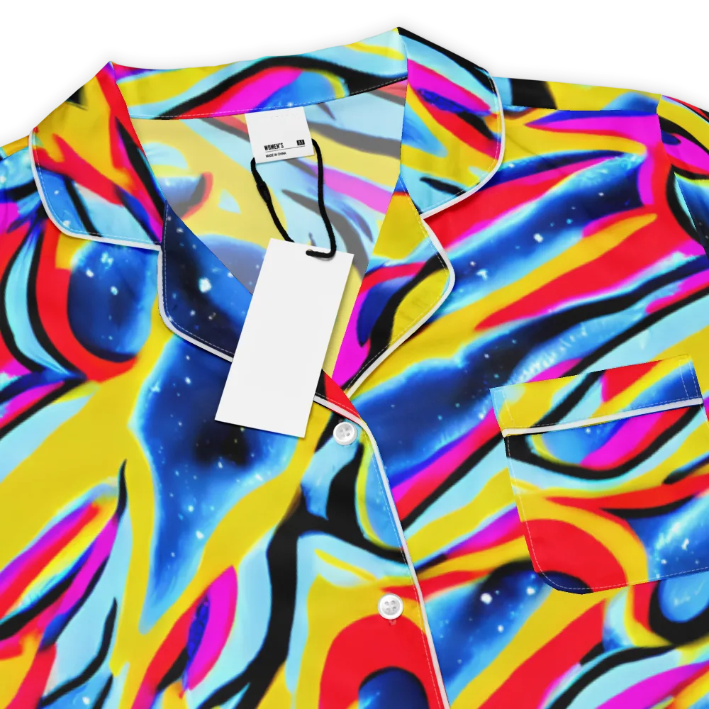 Electric Dreamscape on Women's Short Sleeve Pajama Top — Product details