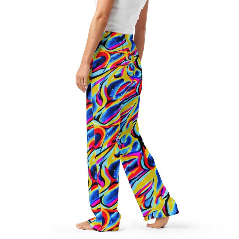 Electric Dreamscape on Women's Pajama Pants — Left