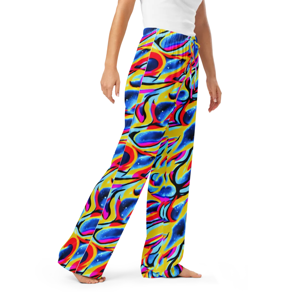 Electric Dreamscape on Women's Pajama Pants — Right Front