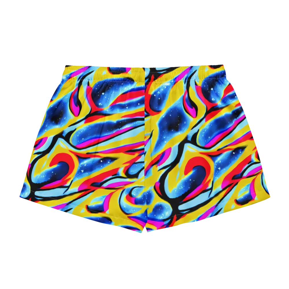 Electric Dreamscape on Women's Pajama Shorts — Back