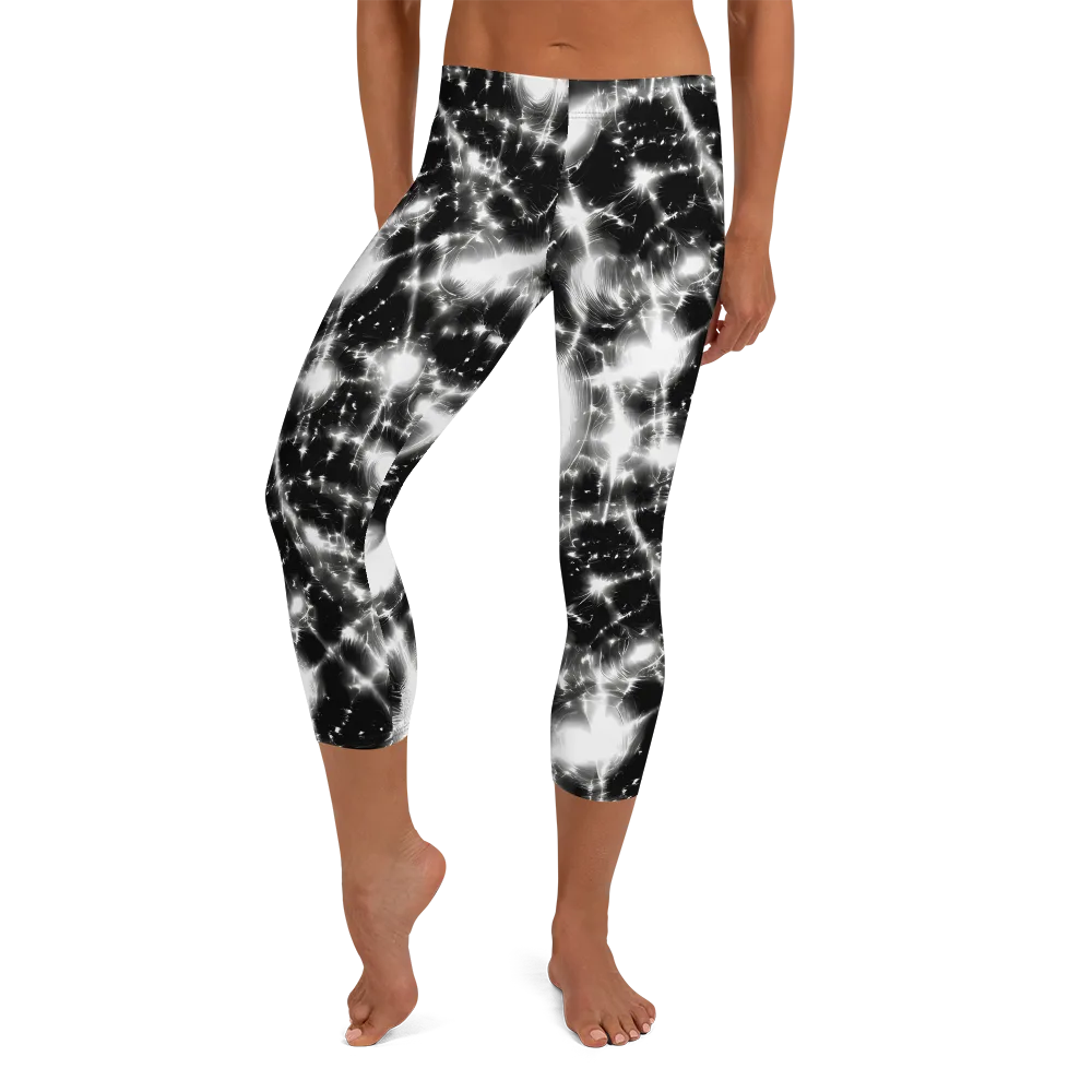 Electric Nightfall on Capri Leggings — Front