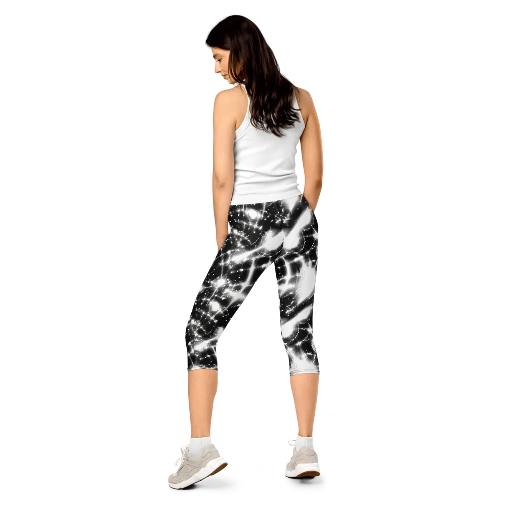 Electric Nightfall on Capri Leggings — Back