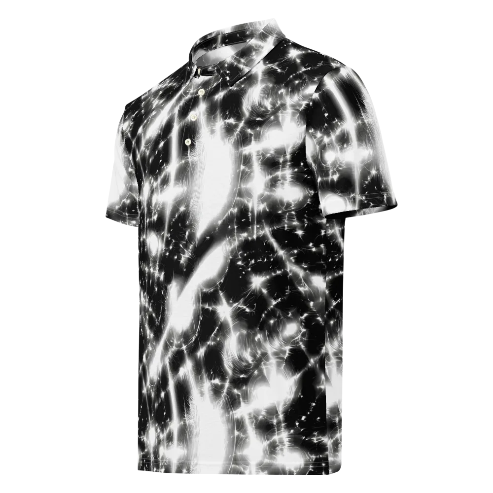 Electric Nightfall on Men's Slim Fit Polo Shirt — Left Front