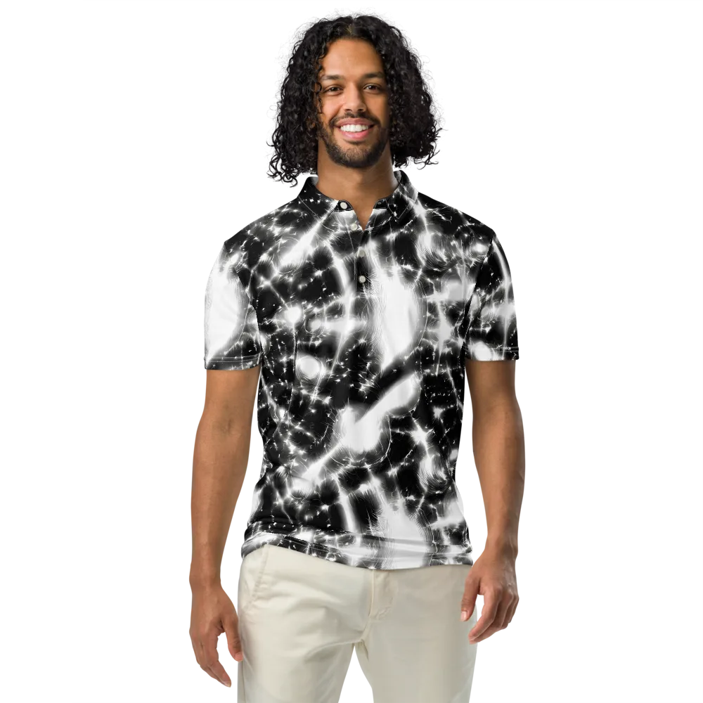 Electric Nightfall on Men's Slim Fit Polo Shirt — Front