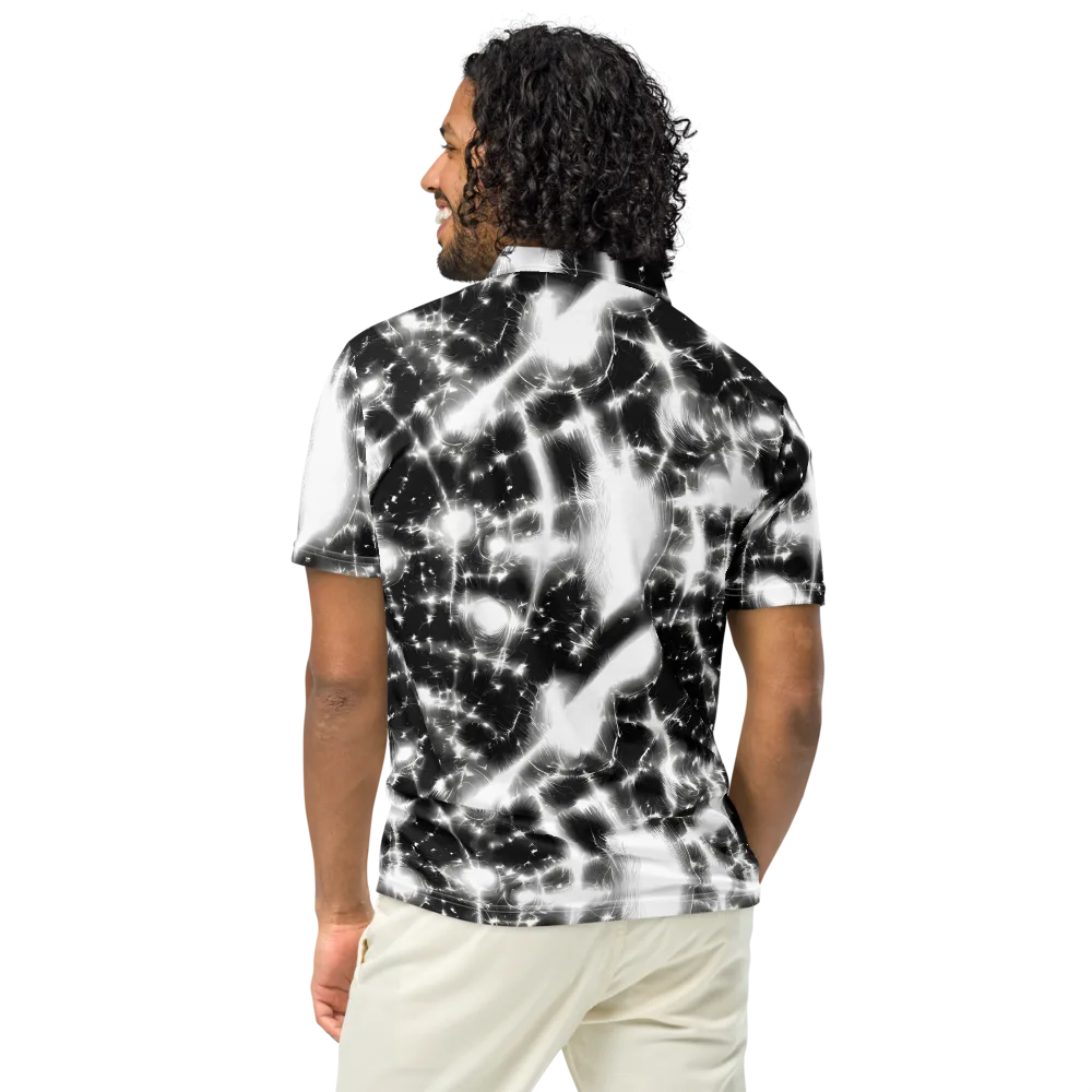 Electric Nightfall on Men's Slim Fit Polo Shirt — Back