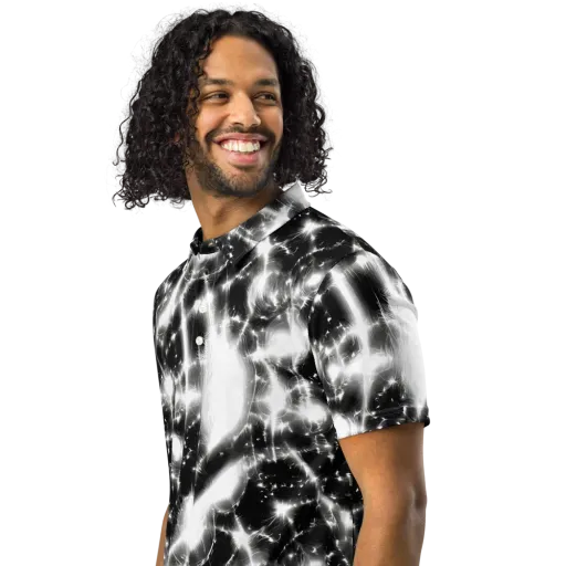 Electric Nightfall on a Men's Slim Fit Polo Shirt