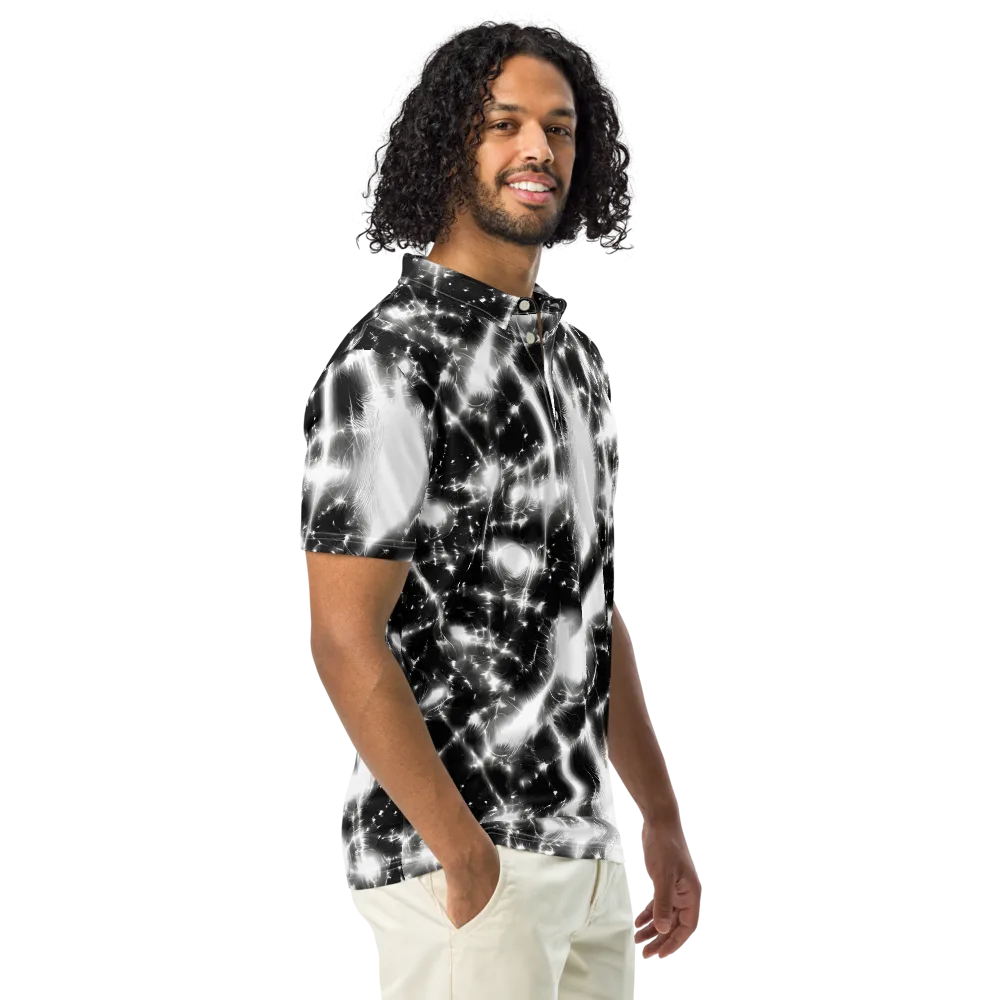 Electric Nightfall on Men's Slim Fit Polo Shirt — Right Front