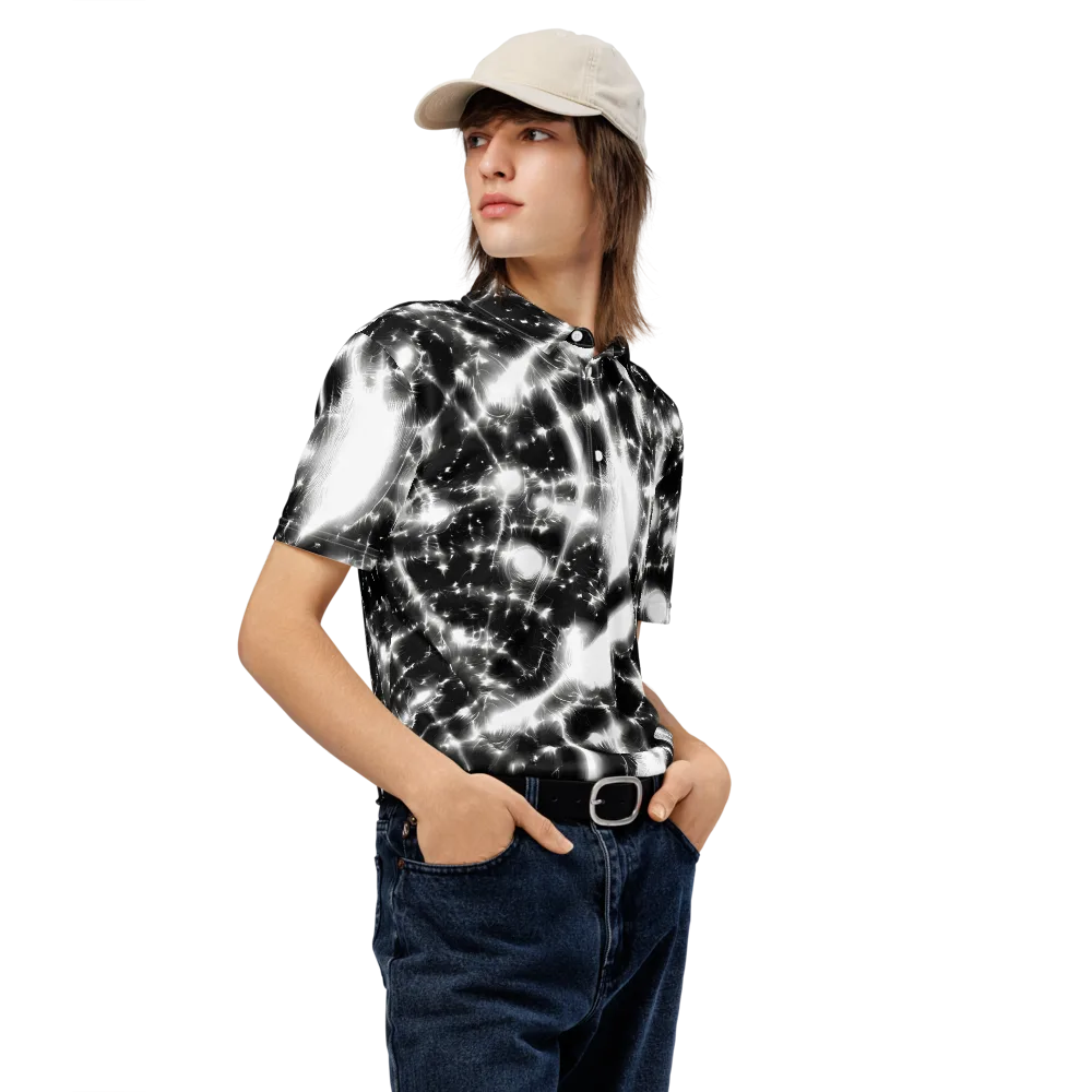Electric Nightfall on Men's Slim Fit Polo Shirt — Right Front