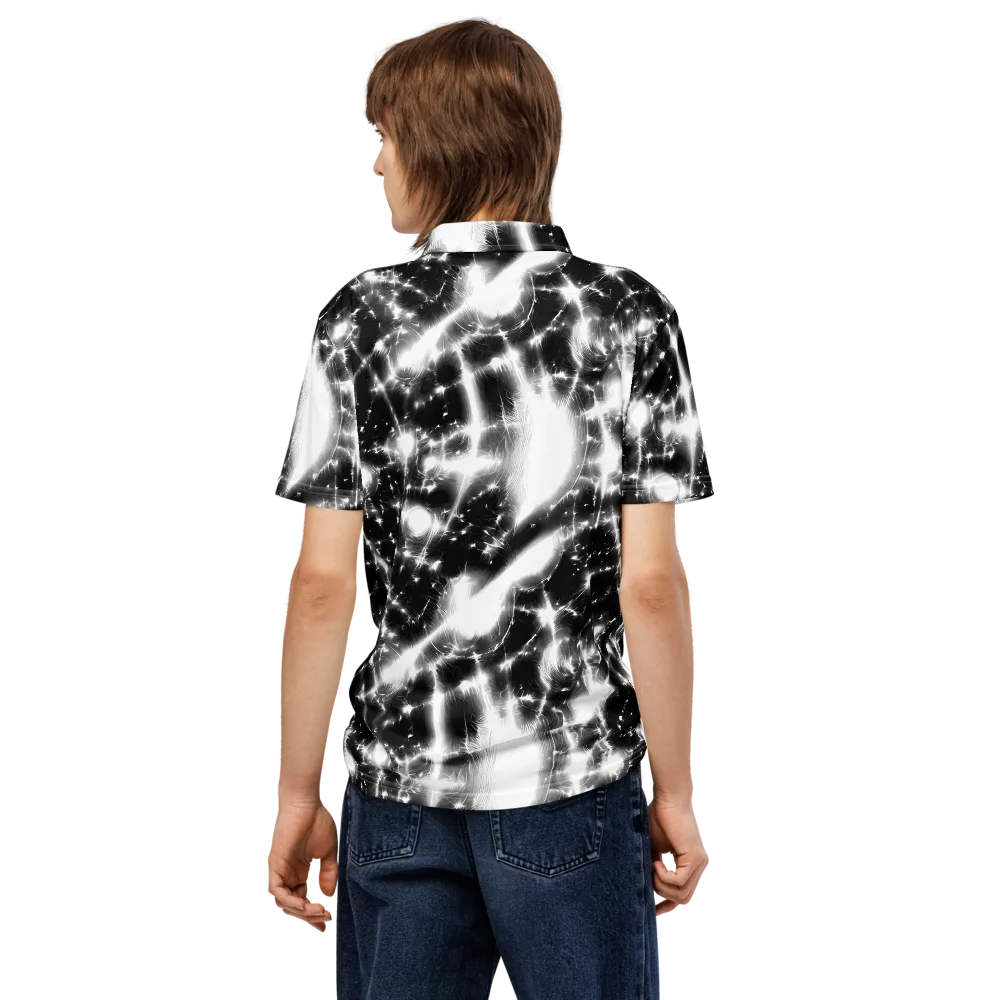 Electric Nightfall on Men's Slim Fit Polo Shirt — Back