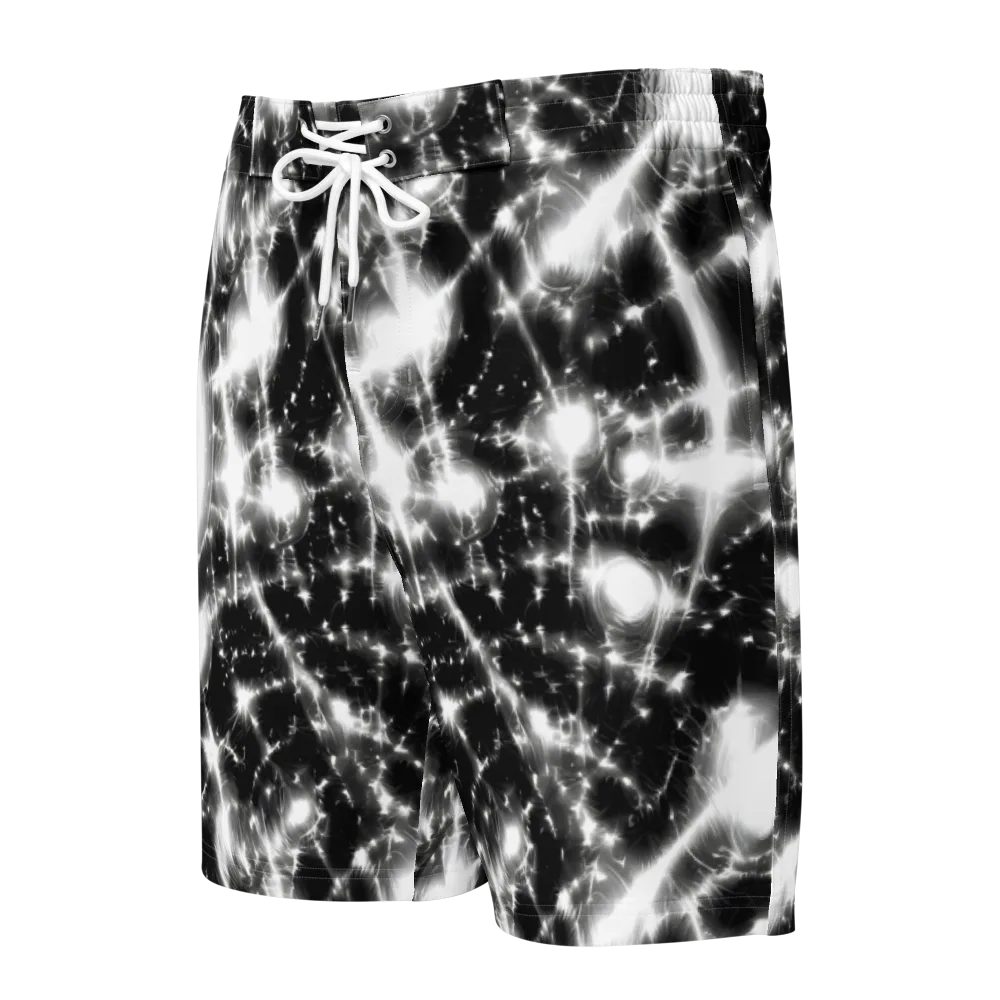 Electric Nightfall on Men's Board Shorts — Front