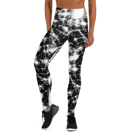 Electric Nightfall on a Yoga Leggings
