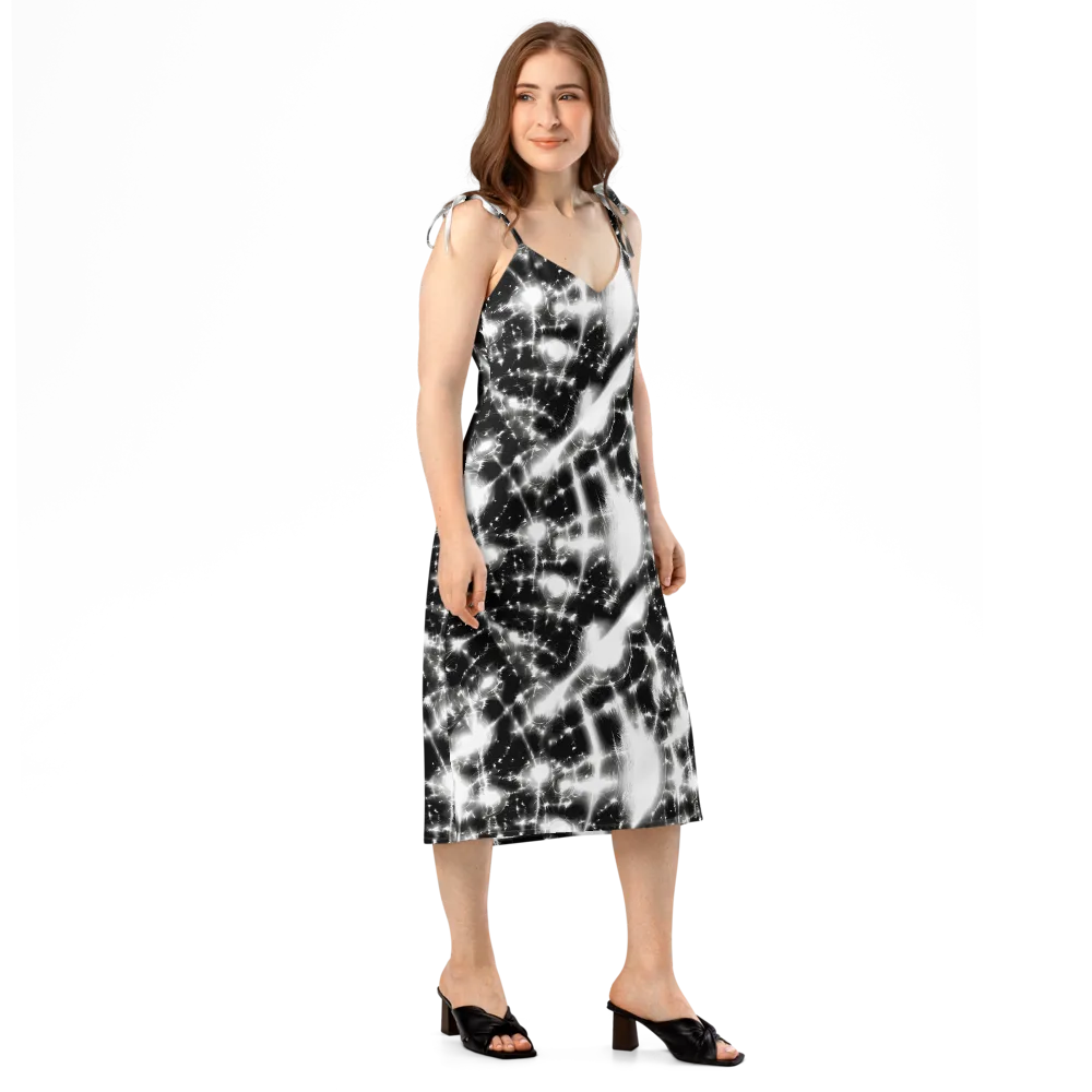 Electric Nightfall on Slip Dress — Right Front