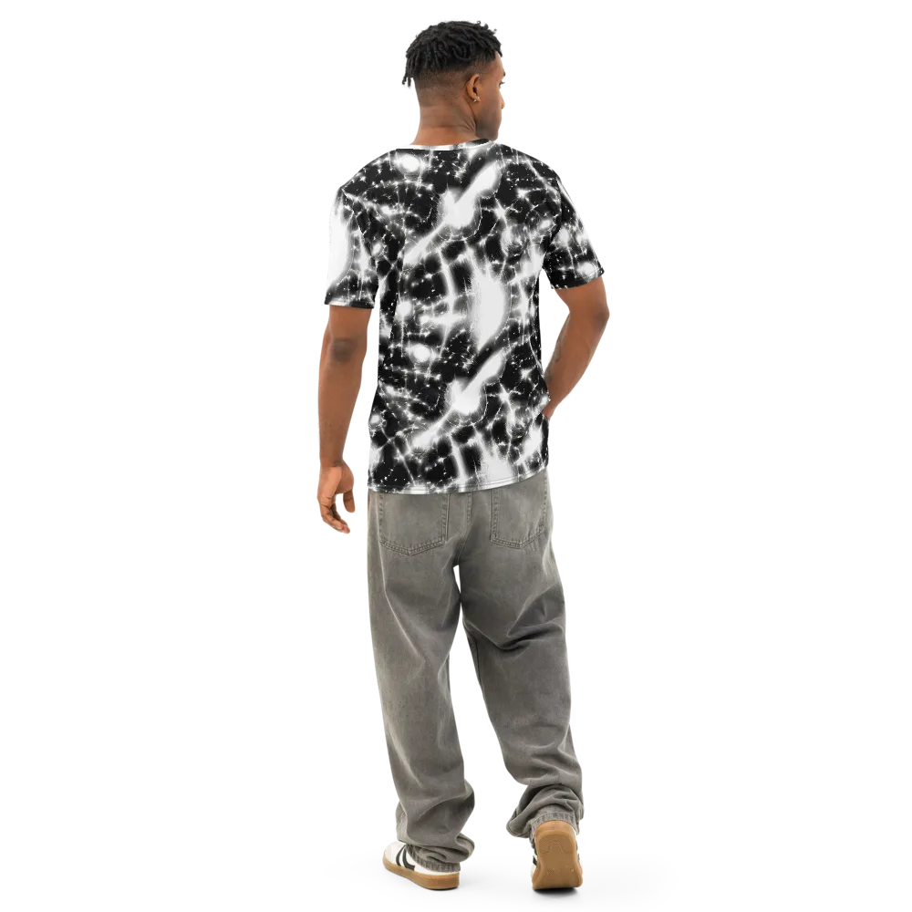Electric Nightfall on Men's Cotton Crew Neck T-Shirt — Back
