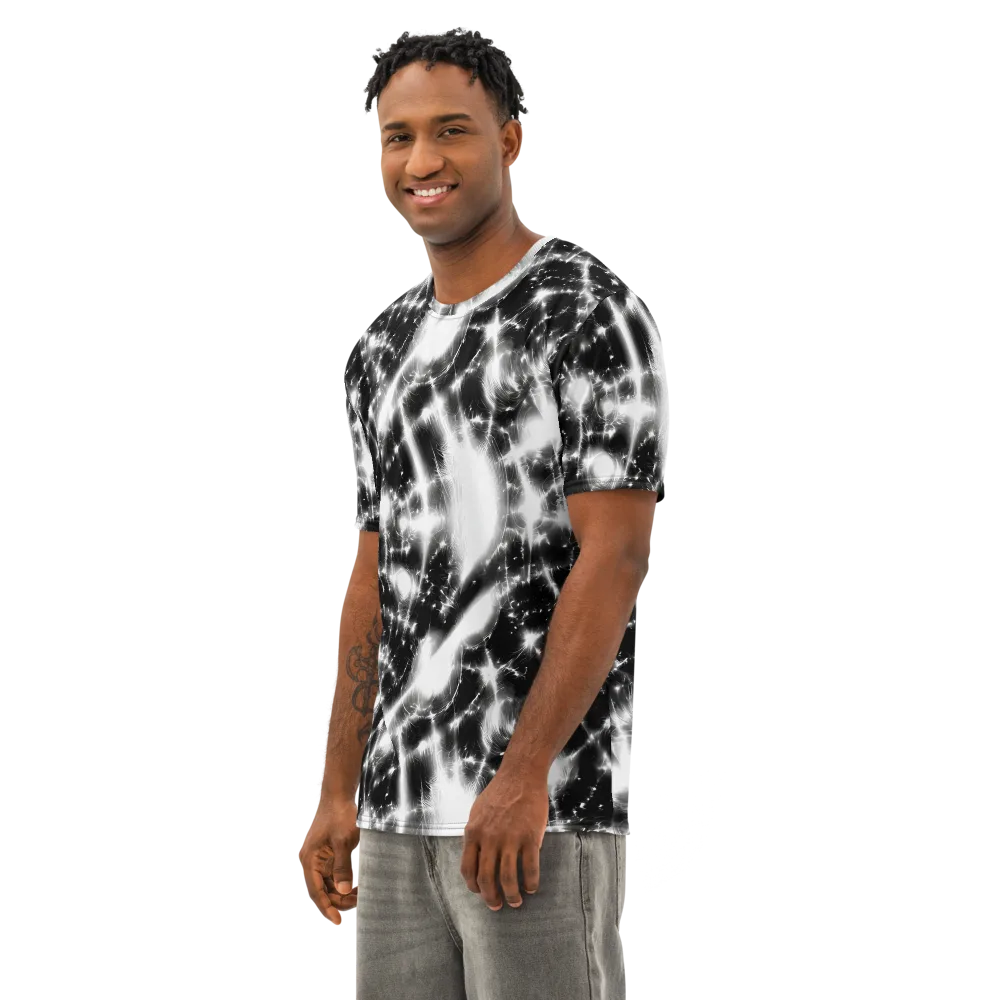 Electric Nightfall on Men's Cotton Crew Neck T-Shirt — Left Front