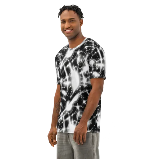 Electric Nightfall on a Men's Cotton Crew Neck T-Shirt