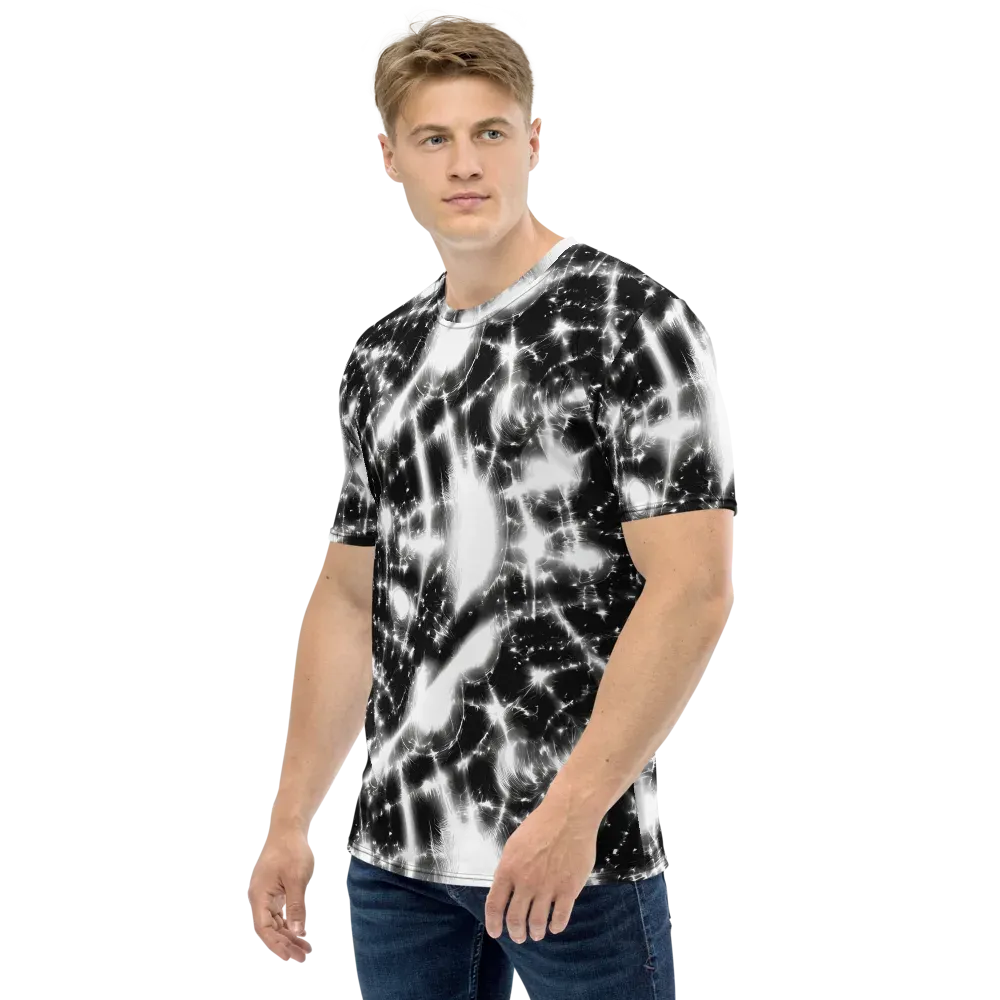 Electric Nightfall on Men's Crew Neck T-Shirt — Left