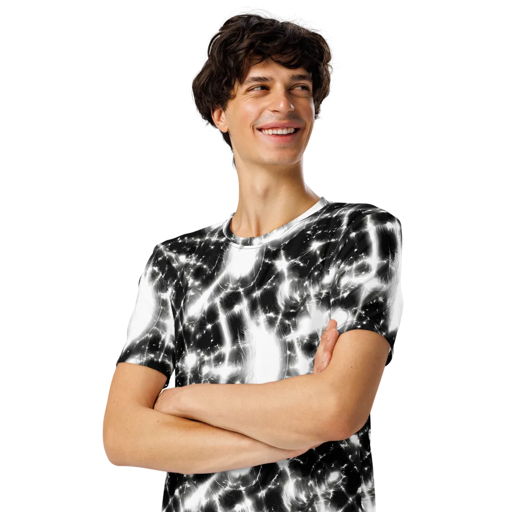 Electric Nightfall on Men's Crew Neck T-Shirt — Left Front