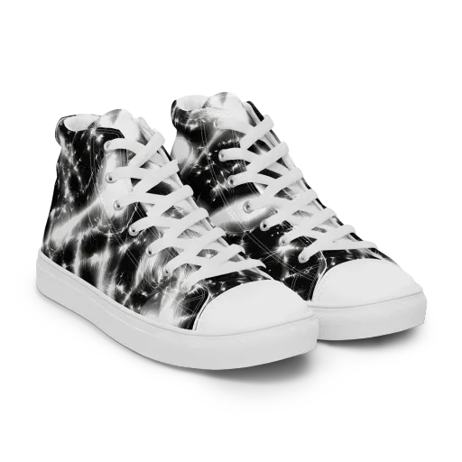 Electric Nightfall on a Men's High Top Canvas Shoes
