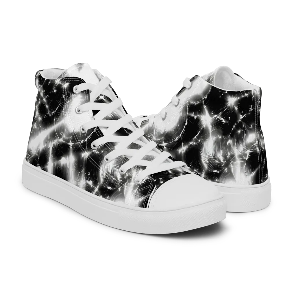 Electric Nightfall on Men's High Top Canvas Shoes — Right