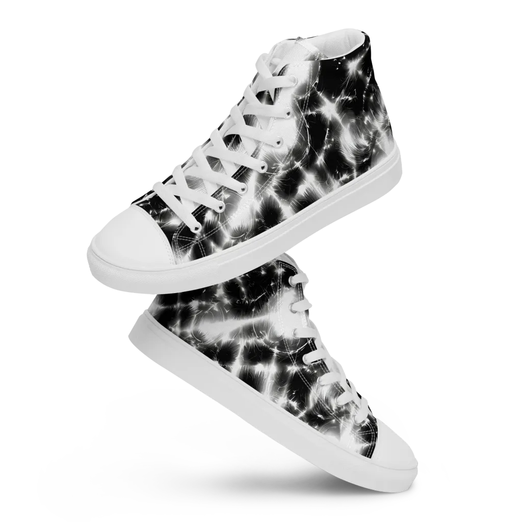 Electric Nightfall on Men's High Top Canvas Shoes — Front