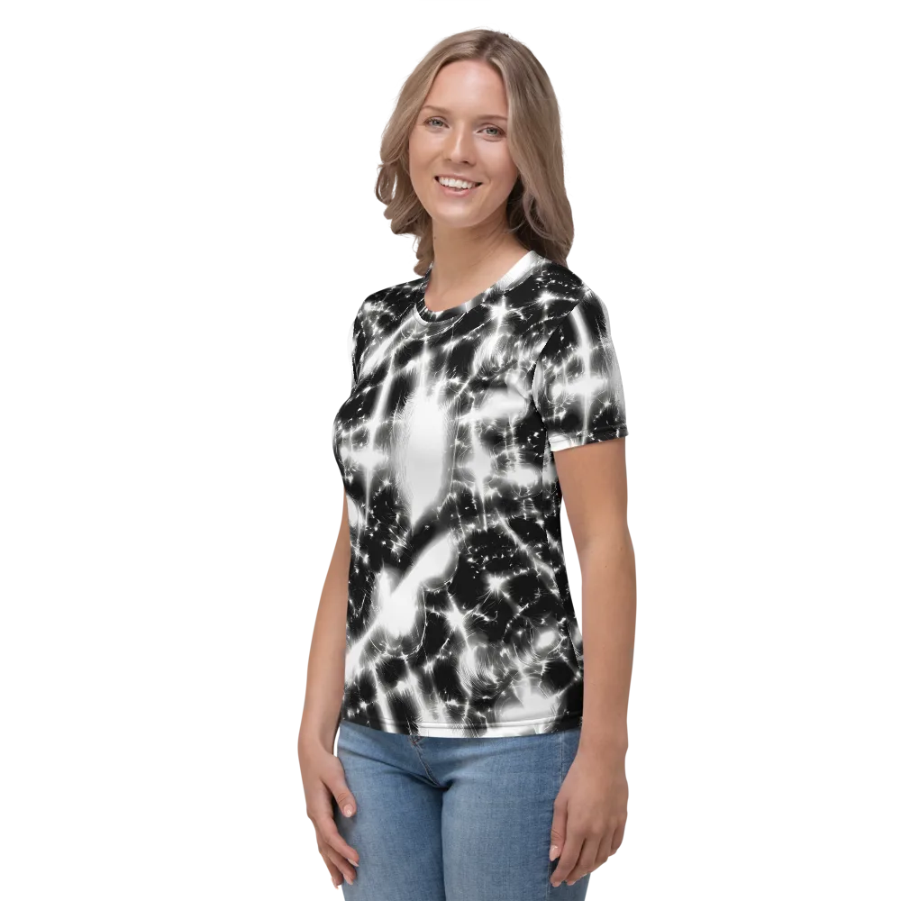Electric Nightfall on Women's Crew Neck T-Shirt — Left