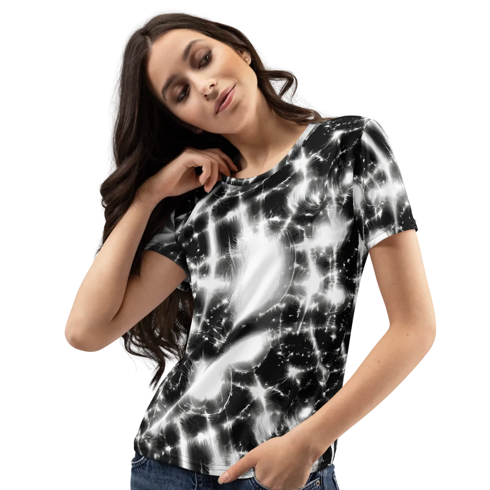 Electric Nightfall on Women's Crew Neck T-Shirt — Left Front