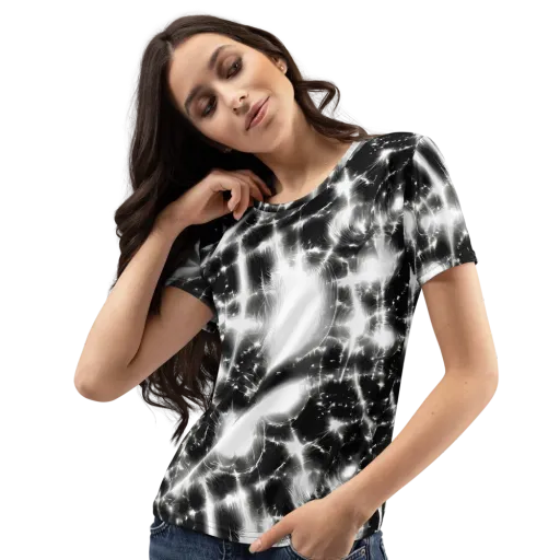 Electric Nightfall on a Women's Crew Neck T-Shirt
