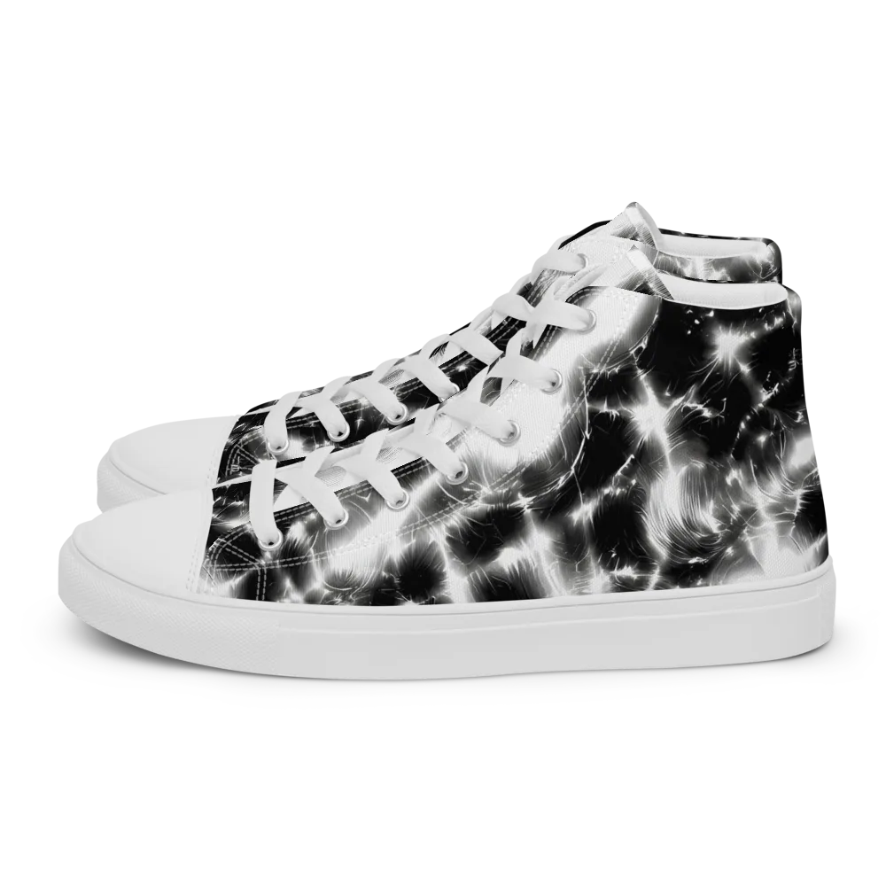 Electric Nightfall on Women's High Top Canvas Shoes — Left