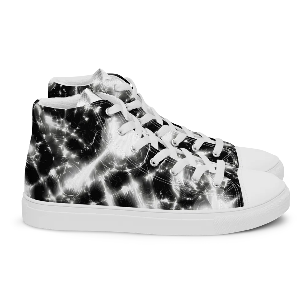 Electric Nightfall on Women's High Top Canvas Shoes — Right