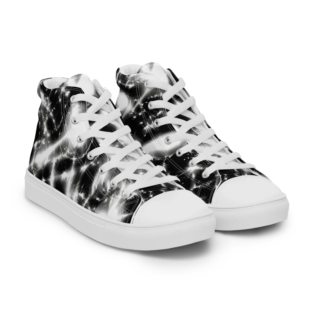 Electric Nightfall on Women's High Top Canvas Shoes — Right Front