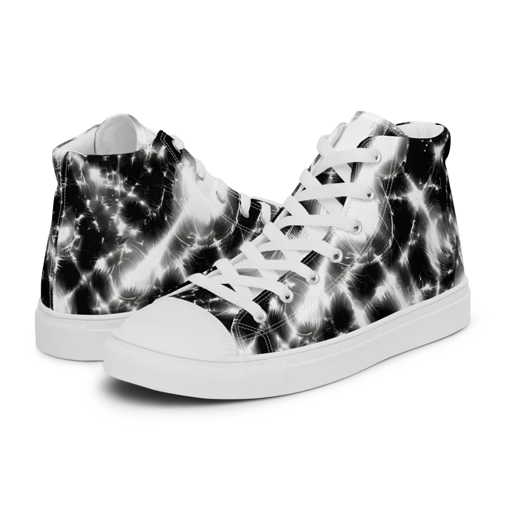 Electric Nightfall on Women's High Top Canvas Shoes — Left