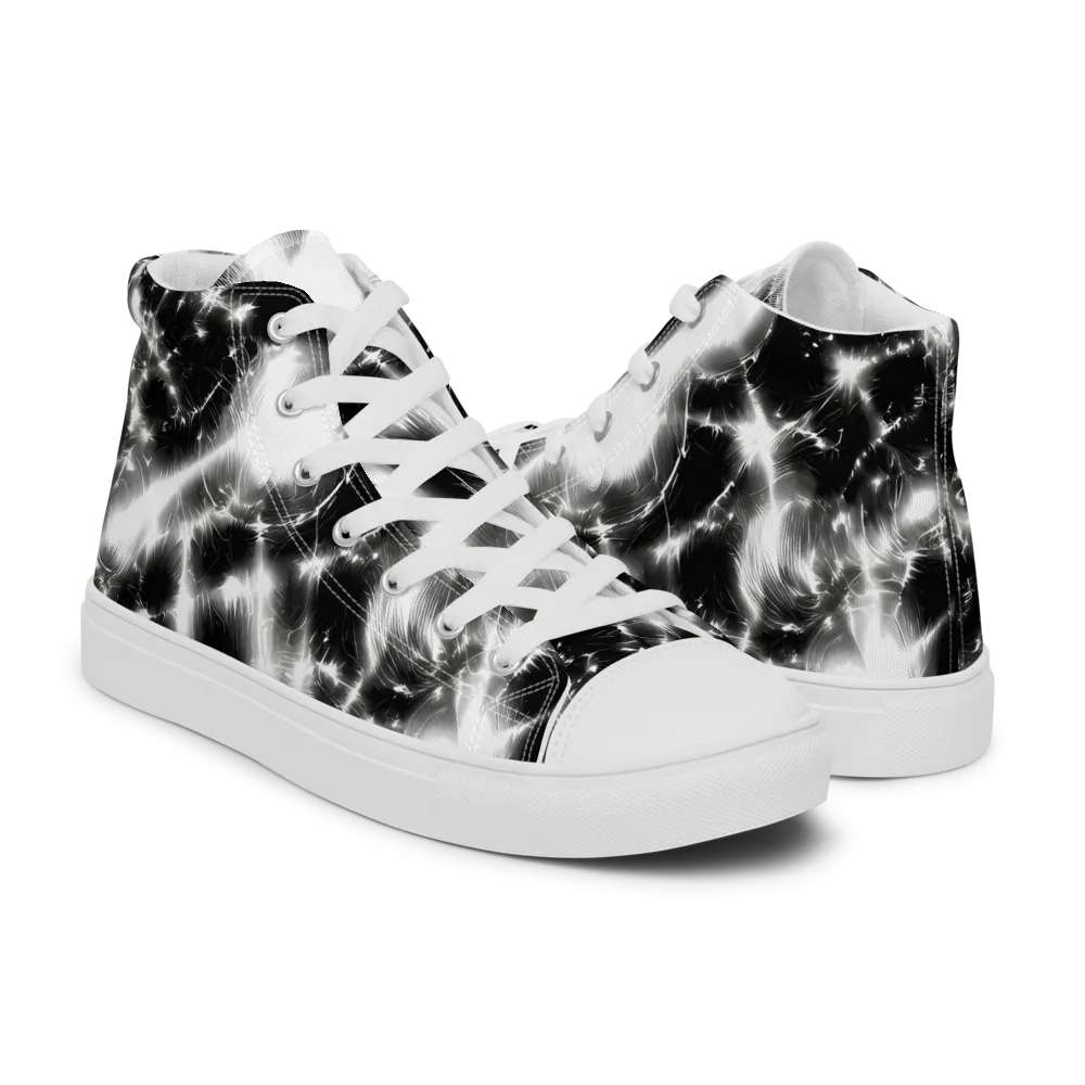 Electric Nightfall on Women's High Top Canvas Shoes — Right