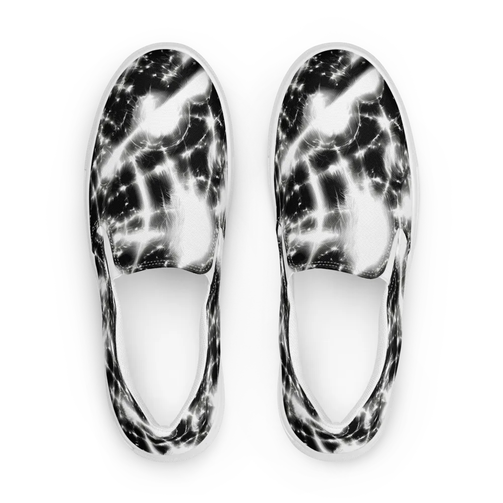 Electric Nightfall on Men's Slip-On Canvas Shoes — Front