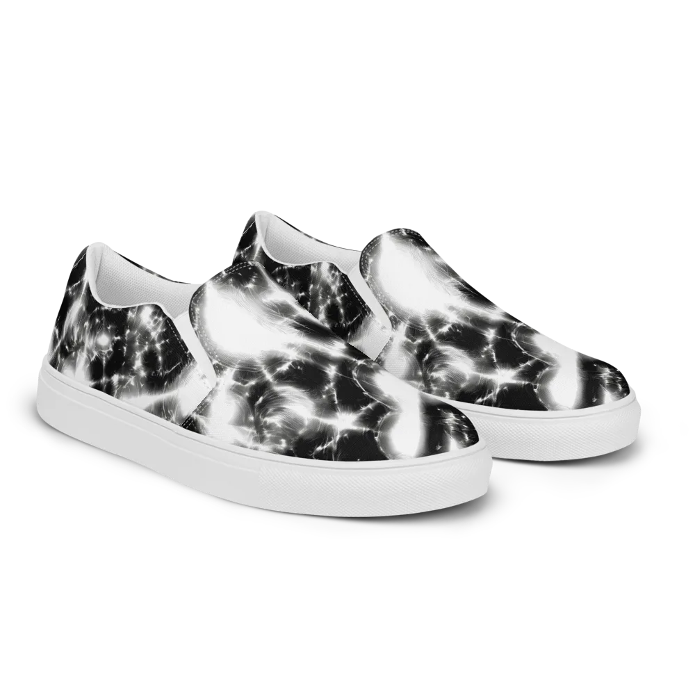 Electric Nightfall on Men's Slip-On Canvas Shoes — Right Front