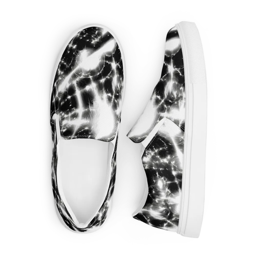 Electric Nightfall on Men's Slip-On Canvas Shoes — Front