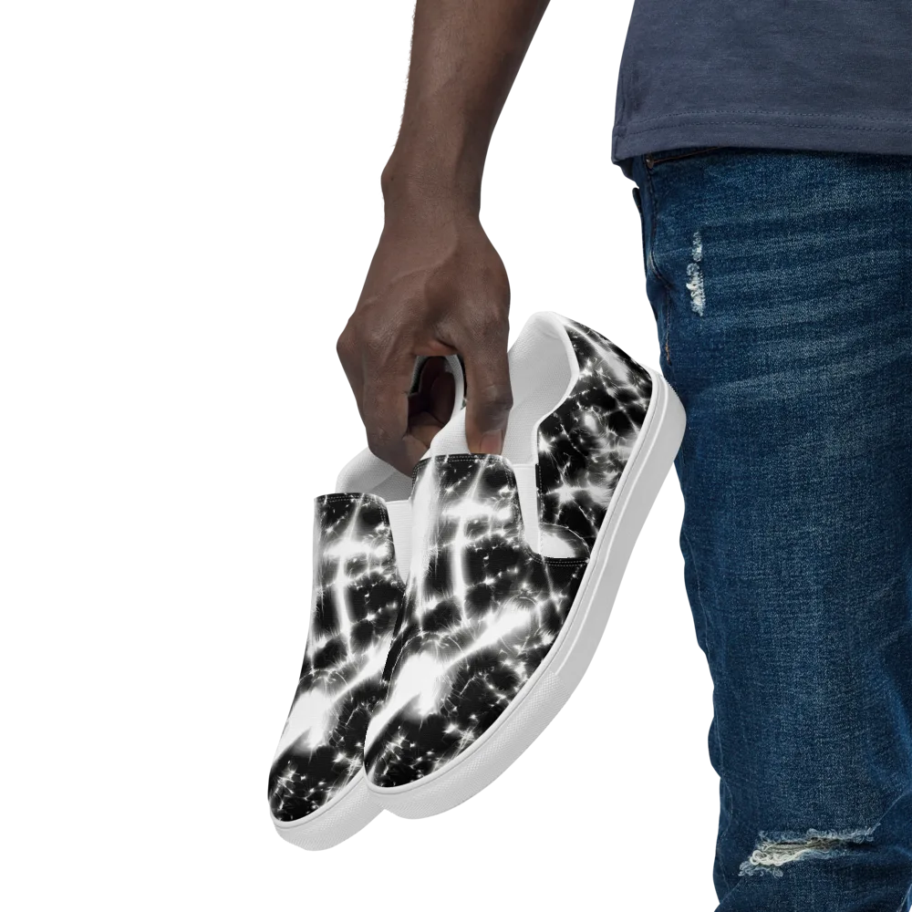 Electric Nightfall on Men's Slip-On Canvas Shoes — Left Front