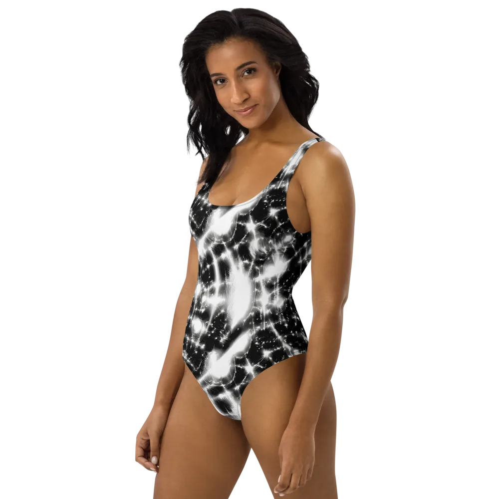 Electric Nightfall on One-Piece Swimsuit — Left
