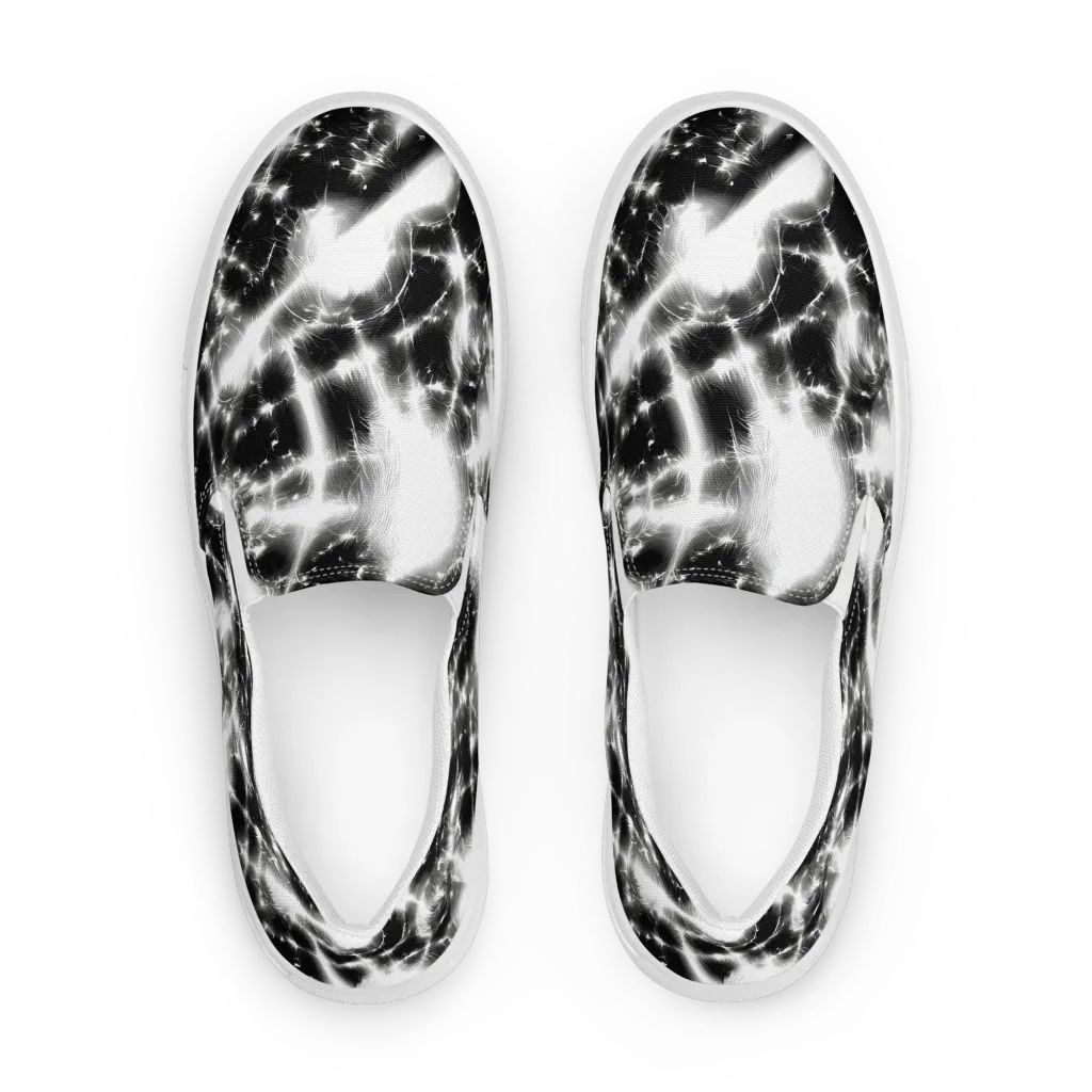 Electric Nightfall on Women's Slip-On Canvas Shoes — Front