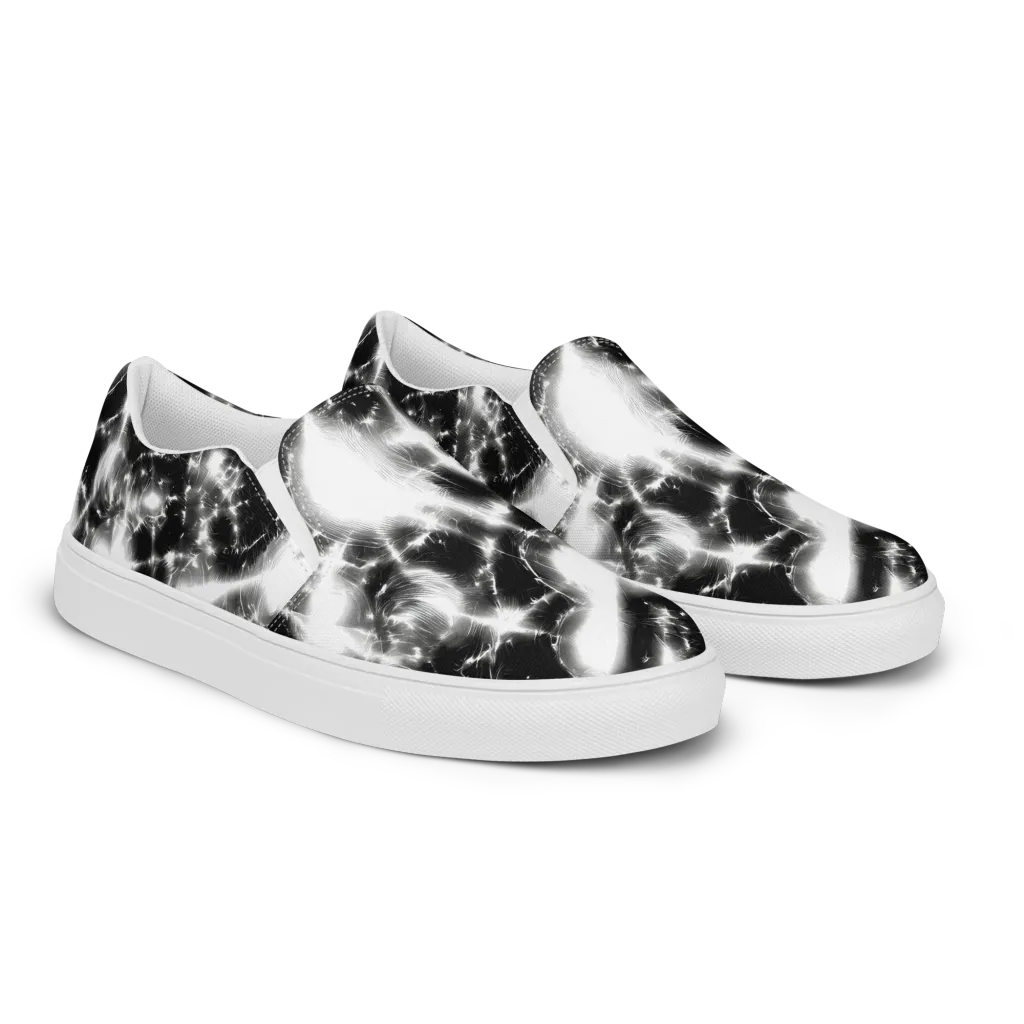 Electric Nightfall on Women's Slip-On Canvas Shoes — Right Front