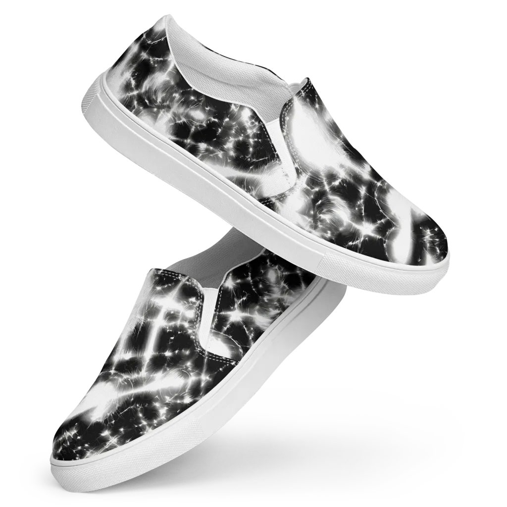 Electric Nightfall on Women's Slip-On Canvas Shoes — Front