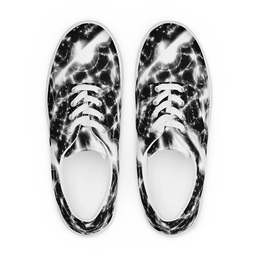 Electric Nightfall on Men's Lace-Up Canvas Shoes — Front