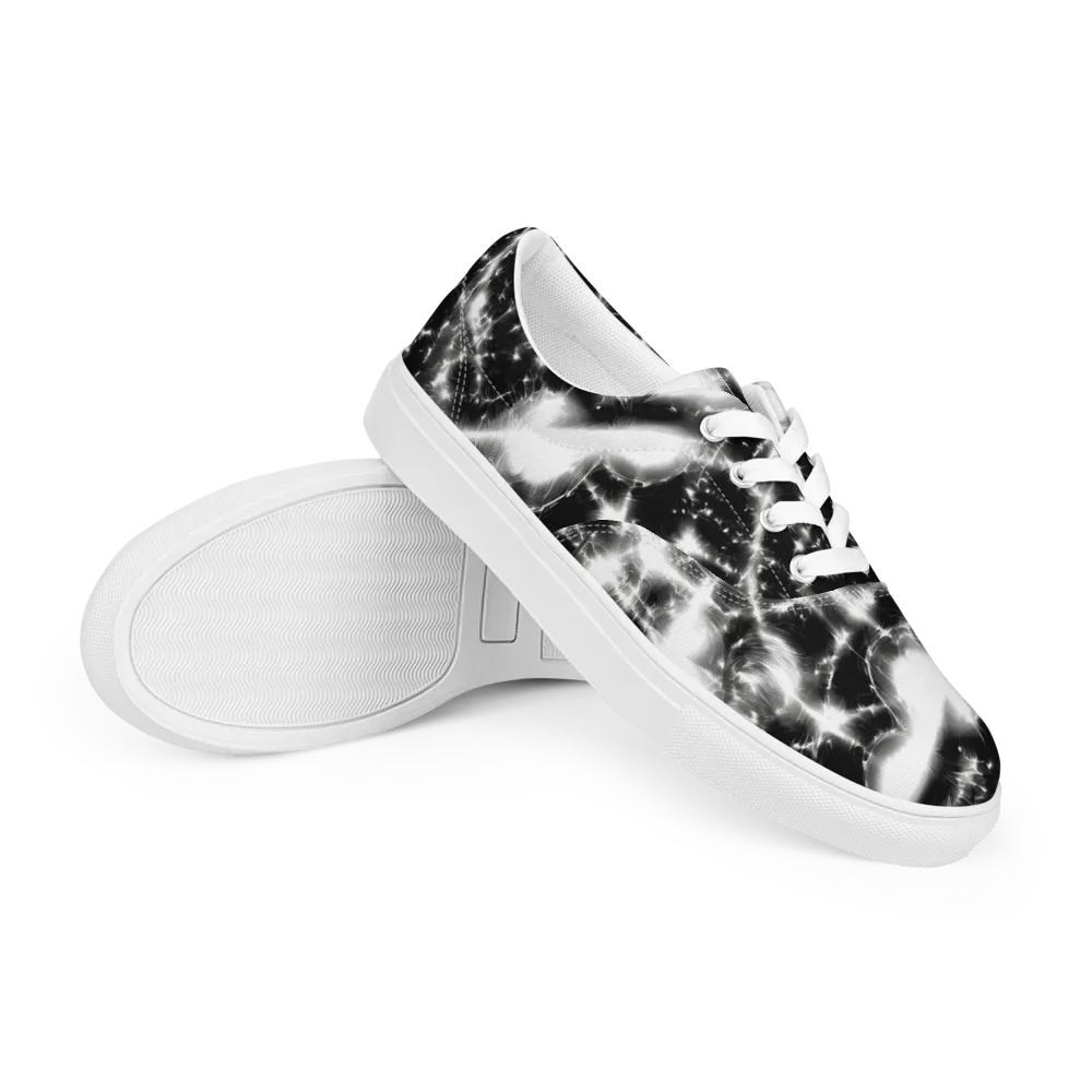 Electric Nightfall on Men's Lace-Up Canvas Shoes — Right Front