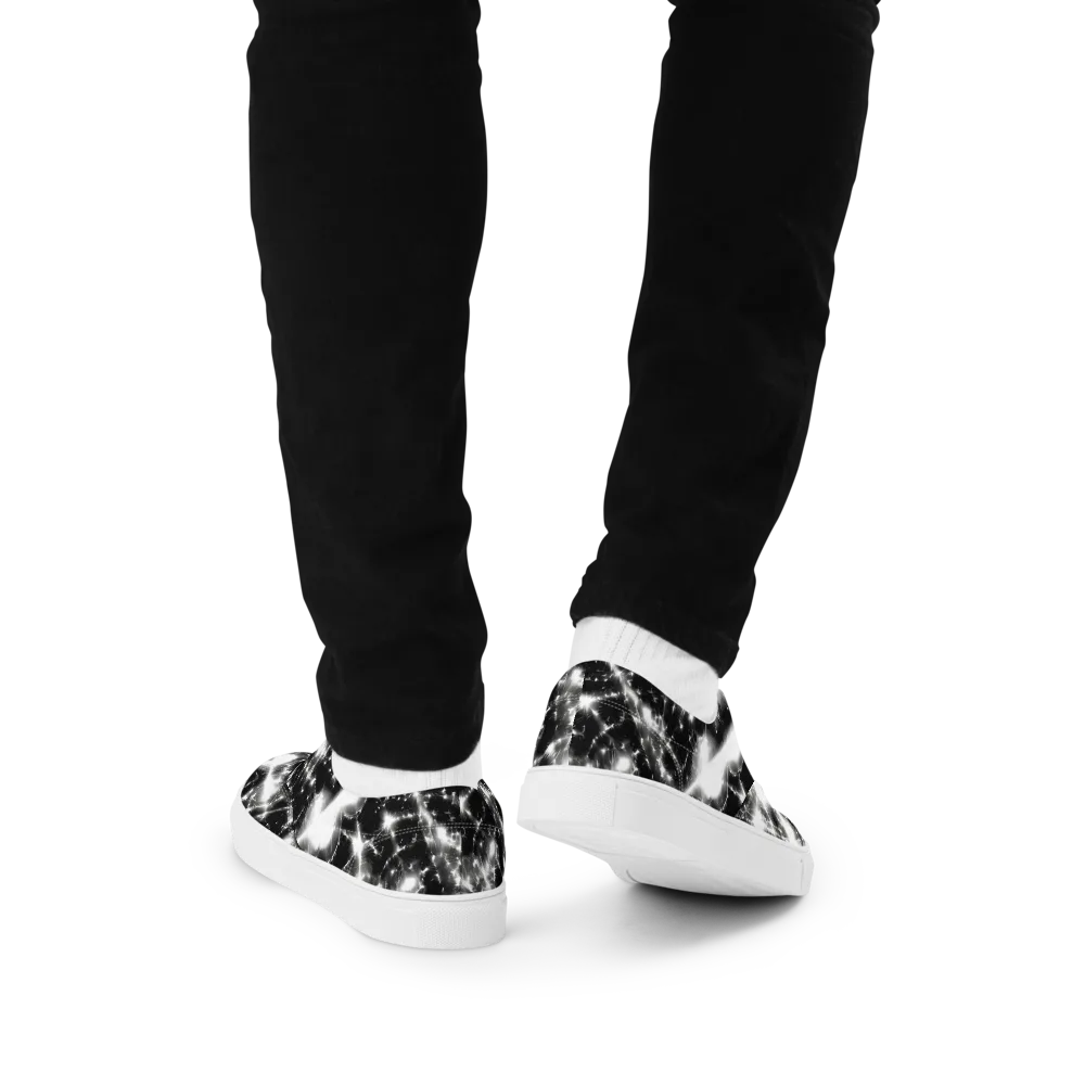 Electric Nightfall on Men's Lace-Up Canvas Shoes — Back