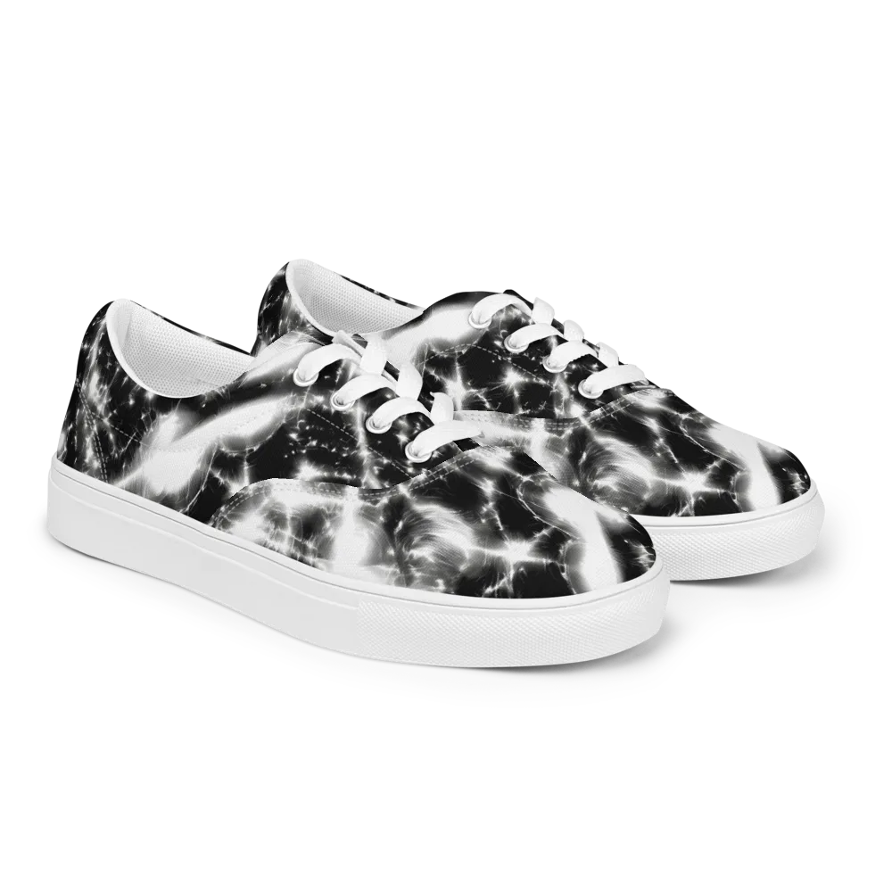 Electric Nightfall on Men's Lace-Up Canvas Shoes — Right Front